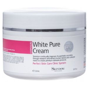 Крем отбеливающий для лица SKINDOM WHITE PURE CREAM придающий коже гладкость и сияющий вид, 250 мл