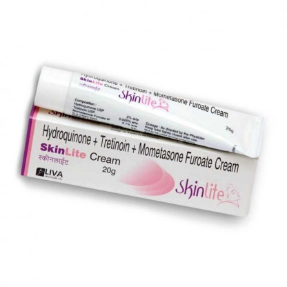 Отбеливающий крем Скин Лайт с гидрохиноном и третиноином Skinlite Cream 0.025% Hydroquinone + Tretinoin + Mometasone Furoate Aurochem Laboratories, 25 гр.