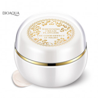 BioAqua Whitening Cream Flawless Use Good Effect At Night Восстанавливающий крем с лифтинг эффектом осветляющий, 30 г